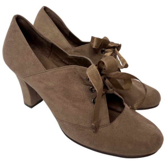 Aerosoles Nude MINOR‎ ROLE Mary Jane Style Lace Up Pumps Size 11 - Picture 1 of 12